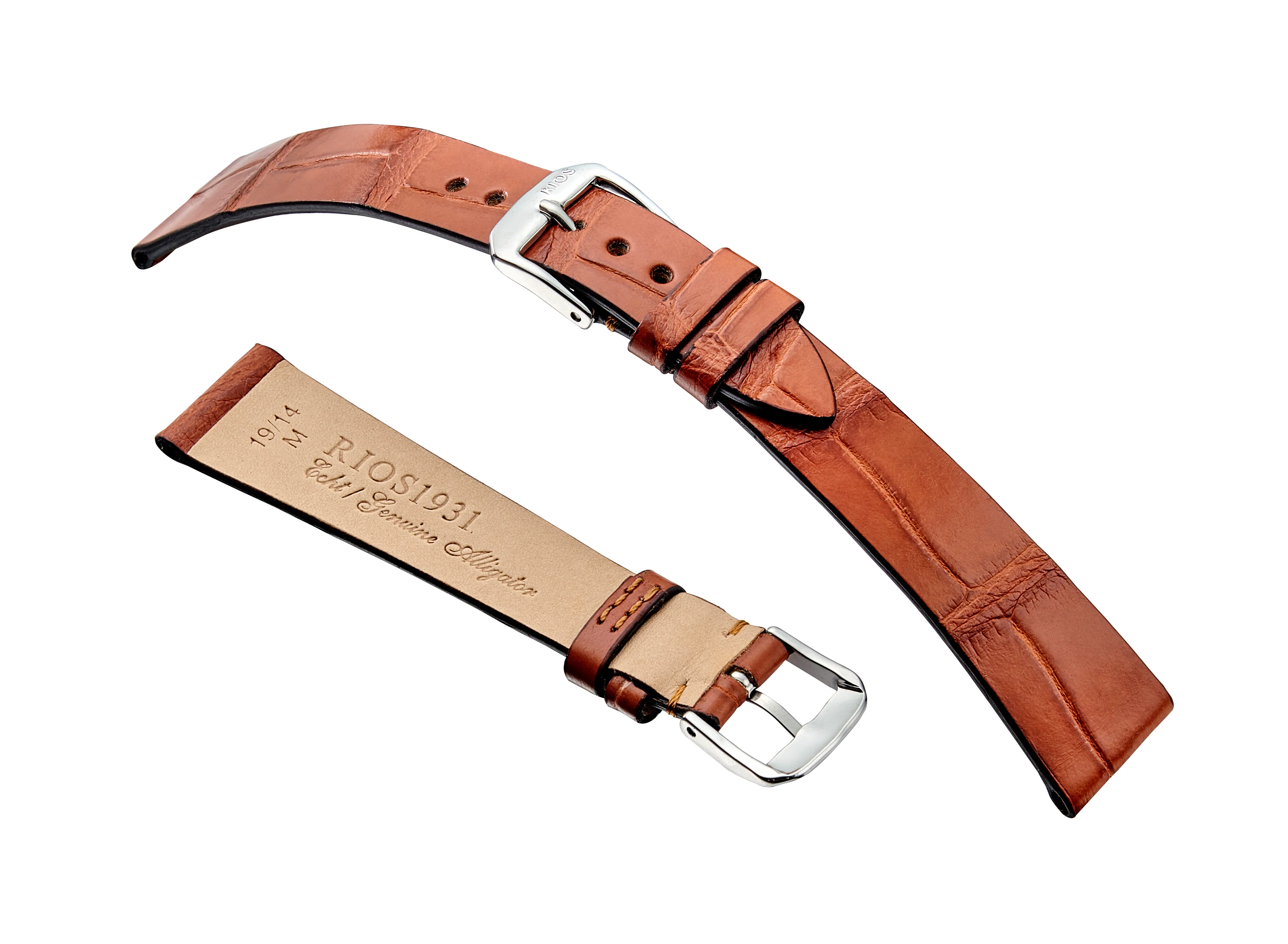 RIOS1931 ZURICH Fits PATEK PHILIPPE - Genuine Alligator Thin Flat Leather Watch Strap - R344